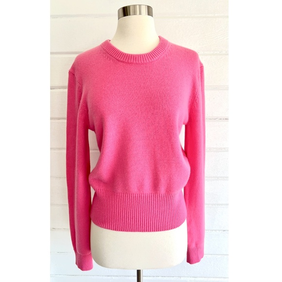 MICHAEL KORS 100% Cashmere Crewneck Sweater in Carnation Pink -EUC!! - L - Picture 1 of 9